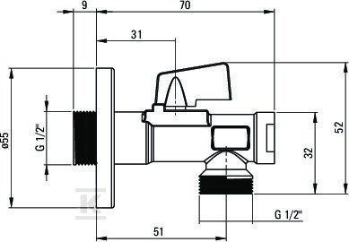 Zawór kątowy do podłączenia spłuczki WC - VFA_B63M